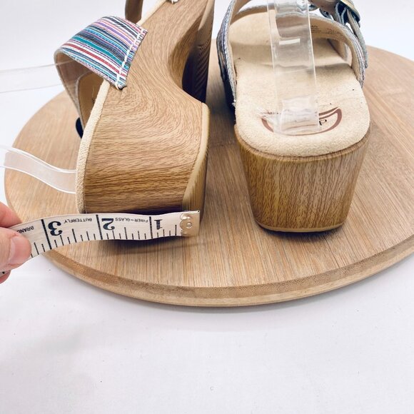 Dansko Sophie Sandals Womsns 9 40 Blue Leather Double Strap Slides Peep - Picture 8 of 12